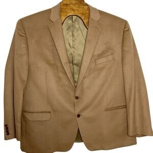 Ralph Lauren Silk Wool Cashmere Blend Blazer Men's Size 52R Light Brown Camel